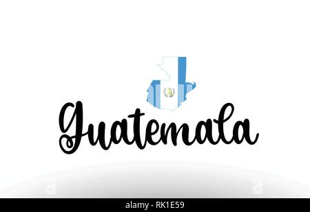 Guatemala Land großen Text mit Fahne im Inneren Karte geeignet für ein Logo Icon Design Stock Vektor