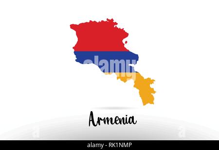 Armenien land Flagge im Land grenze Map Design Geeignet für ein Logo Icon Design Stock Vektor