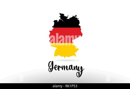 Deutschland Landesflagge im Land grenze Map Design Geeignet für ein Logo Icon Design Stock Vektor