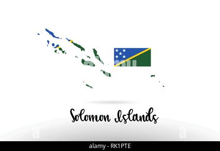 Solomon Islands Landesflagge im Land grenze Map Design Geeignet für ein Logo Icon Design Stock Vektor