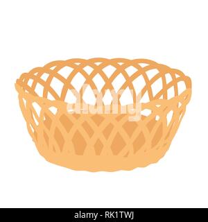 Vector Illustration leer Weidenkorb Symbol, Symbol auf weißem Hintergrund. Stock Vektor