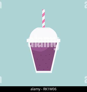 Vector Illustration Smoothie zu gehen Nehmen gesunde Säfte frische Ernährung oder. Obst schütteln Smoothie. Cartoon smoothie Schale mit Obst smoothie Coc Stock Vektor