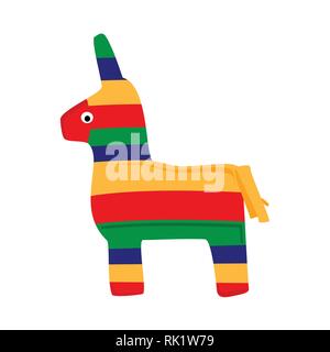 Pinata Pferd Vector Illustration auf weißem Hintergrund Stock Vektor