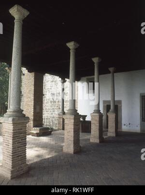 TERRAZA DEL PALACIO DE CARLOS V-SIGLO XVI. Lage: Monasterio. CACERES. Spanien. Stockfoto