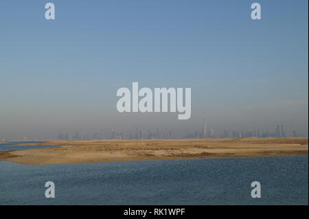 Blick aus dem Libanon Insel - Dubai Stockfoto