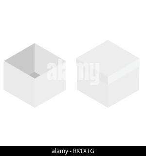 Vector Illustration collection, Set brown box Verpackung recycelt werden. Karton mockup eingestellt. Realistische Abbildung von 10 Karton mockups für das Web. Stock Vektor