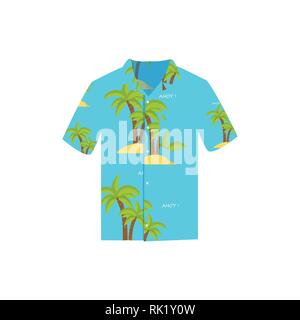 Vector Illustration hawaiianische Aloha Shirt. Hawaii Hemd Aloha Beach männliche Tuch. Hawaii Hemd nach Bekleidung Muster Design und modernen Flachbild Hawaii Hemd Stock Vektor