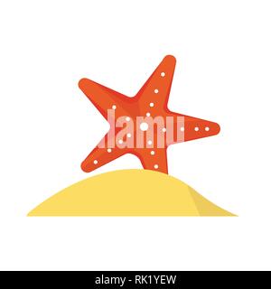 Im flachen Stil Seestern. Marine Symbol im Comic-stil. Sommer Vector Illustration. Stock Vektor