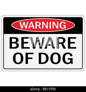 Vector Illustration Warnschild Vorsicht Hund. Stock Vektor