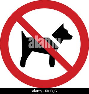 Vektor kein Hund Zeichen auf weißem Hintergrund Stock Vektor