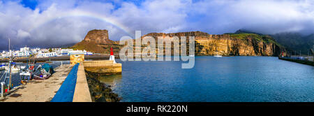 Beeindruckende Puerto de las Nieves Fischerdorf, Panoramaaussicht, Gran Canaria, Spanien. Stockfoto