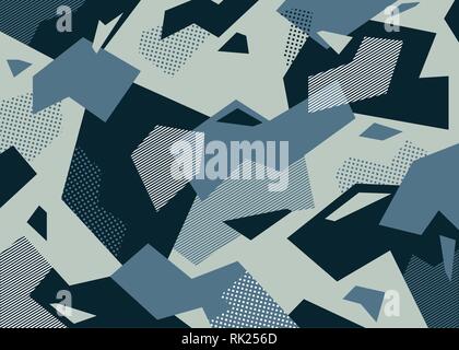 Blau moderne Camouflage nahtlose Muster. vector Hintergrund Illustration für Mode, Oberfläche design Stock Vektor