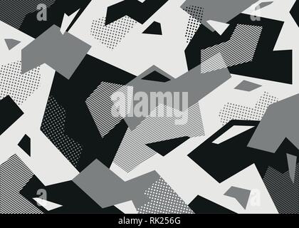 Grau moderne Camouflage nahtlose Muster. vector Hintergrund Illustration für Mode, Oberfläche design Stock Vektor