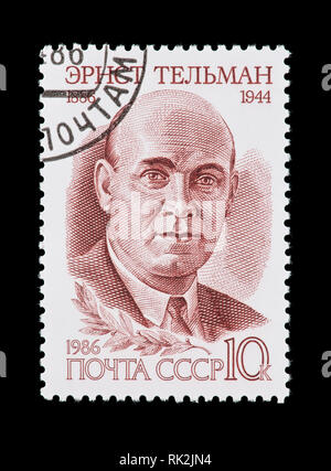 Briefmarke aus der Sowjetunion, Ernst Thalmann, deutschen kommunistischen Führer. Stockfoto