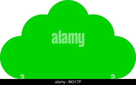 Cloud Symbol - Grün einfach, isoliert - Vector Illustration Stock Vektor