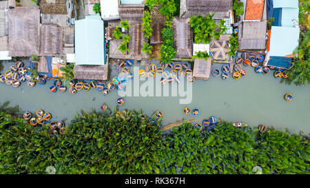 Warenkorb Boot oder Coracle tour, Hoi An, Vietnam Stockfoto