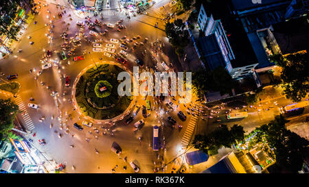 Nga sau Cong Hoa Kreisverkehr oder traffic Circle, Ho Chi Minh City oder Saigon, Vietnam