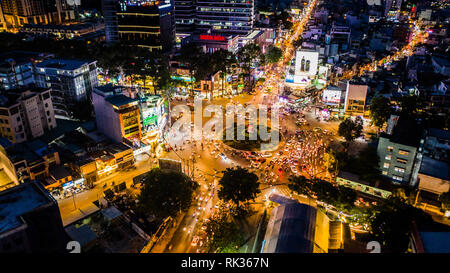 Nga sau Cong Hoa Kreisverkehr oder traffic Circle, Ho Chi Minh City oder Saigon, Vietnam
