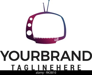 Fernsehen multimedia Logo Design Konzept Vorlage Stock Vektor
