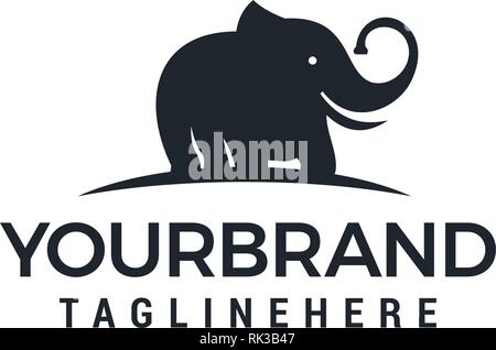 Einfache und minimale elephant Logo Design Konzept Vorlage Stock Vektor