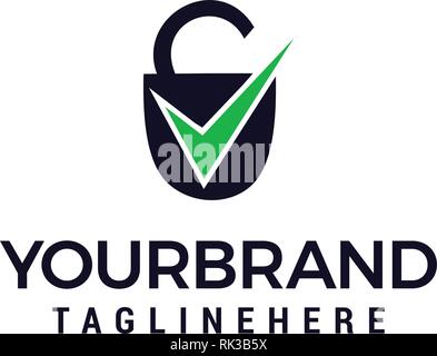 Symbol "Sicherheit mit Zeichen Logo Design Konzept Vorlage Stock Vektor