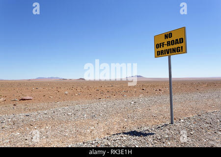 Keine off-road fahren, Namibia Stockfoto