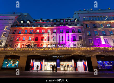 BHV Marais in Weihnachten, Paris, Frankreich Stockfoto