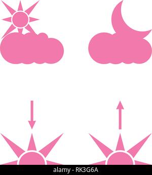 Vector Illustration. Satz von Wetter Symbole. Flat Style Stock Vektor