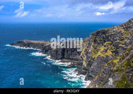 Fogher Klippen und Geokaun Berg an Valentina Insel, Ring Of Kerry, Irland Stockfoto