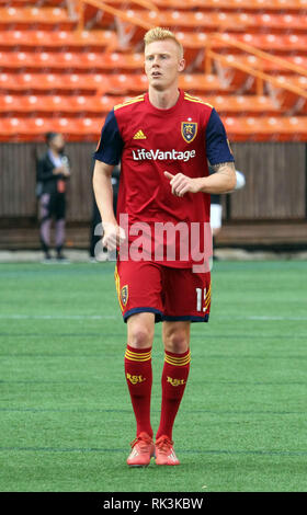Februar 8, 2019 - Real Salt Lake defender Justen Froh #15 Während der Pacific Rim Pokalspiel zwischen dem realen Salt Lake und Iwaki FC am Aloha Stadium in Honolulu, HI Michael Sullivan/CSM Stockfoto