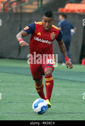 Februar 8, 2019 - Real Salt Lake, Joao Plata #10 Während der Pacific Rim Pokalspiel zwischen dem realen Salt Lake und Iwaki FC am Aloha Stadium in Honolulu, HI Michael Sullivan/CSM Stockfoto
