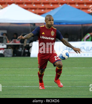 Februar 8, 2019 - Real Salt Lake Mittelfeldspieler Everton Luiz #25 Während der Pacific Rim Pokalspiel zwischen dem realen Salt Lake und Iwaki FC am Aloha Stadium in Honolulu, HI Michael Sullivan/CSM Stockfoto