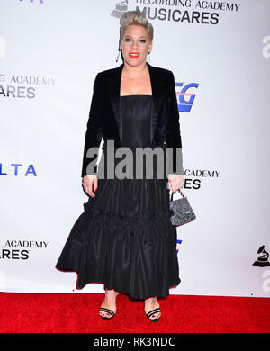 Los Angeles, USA. 08 Feb, 2019. Rosa - Alecia Beth Moore 010 besucht MusiCares Person des Jahres ehrt Dolly Parton im Los Angeles Convention Center am 8. Februar 2019 in Los Angeles, Kalifornien Quelle: Tsuni/USA/Alamy leben Nachrichten Stockfoto