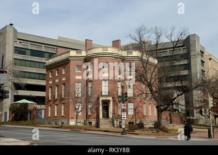 Washington, DC, USA. 3 Feb, 2019. 20190203 - Die die Octagon House, mit amerikanischen Institut der Architekten dahinter, in Washington, DC Quelle: Chuck Myers/ZUMA Draht/Alamy leben Nachrichten Stockfoto