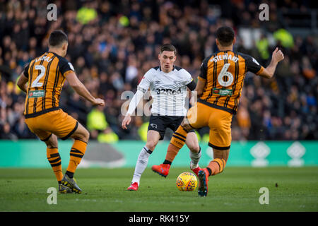 Derby, Großbritannien. 09 Feb, 2019. Harry Wilson von Derby County in der EFL Sky Bet Championship Match zwischen Derby County und Hull City im Pride Park Stadium, Derby, England am 9. Februar 2019. Foto von Matthew Buchan. Nur die redaktionelle Nutzung, eine Lizenz für die gewerbliche Nutzung erforderlich. Keine Verwendung in Wetten, Spiele oder einer einzelnen Verein/Liga/player Publikationen. Credit: UK Sport Pics Ltd/Alamy leben Nachrichten Stockfoto