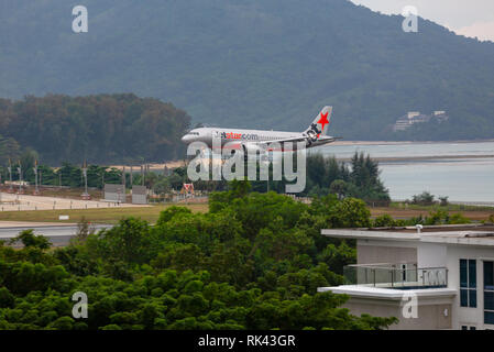 Jetstar Airways Land aus dem Meer Stockfoto