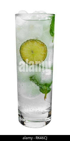 Mojito, Alkohol, isoliert, Rum, Trinken, weißer Hintergrund, Kühl, Stockfoto