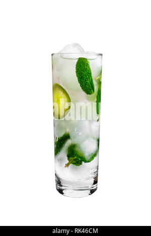 Mojito, Alkohol, isoliert, spiter, Rum, Trinken, weißer Hintergrund, Kühl, Stockfoto