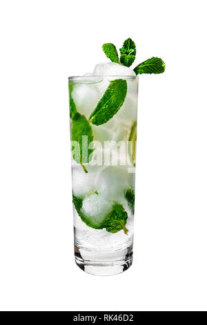 Mojito, Alkohol, isoliert, spiter, Rum, Trinken, weißer Hintergrund, Kühl, Stockfoto