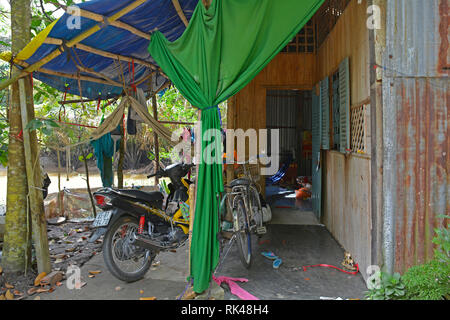 Can Tho, Vietnam - 30. Dezember 2017. Ein Haus in einem ländlichen Teil von Can Tho in Vietnam Mekong Delta Stockfoto