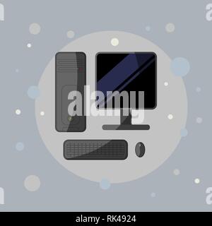 Das Computer-Symbol. PC-Symbol. Flache Vektor-illustration Stock Vektor