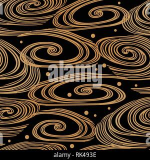 Im japanischen Stil golden nahtlose Muster Hintergrund Bild Wirbelströmung cross Wave Line Stock Vektor