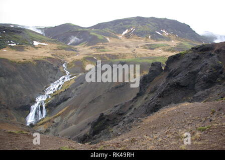 Der geothermale Fluss Reykjadalur in Island Stockfoto