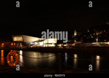 Der frühe Winter erschossen vom Albert Dock, Pier Head, Liverpool, England, Vereinigtes Königreich Stockfoto