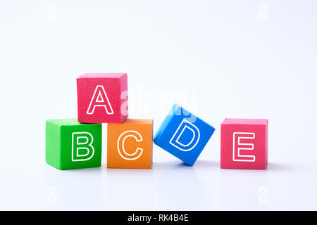 ABC Alphabet Cubes für frühkindliche Bildung Konzept Stockfoto