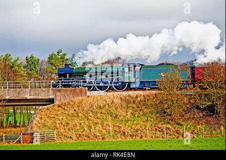 Jubiläum der Klasse Nr. 45596 Bahamas Appleby verlassen auf Carlisle Railway, Cumbria, England am 9. Februar 2019 regeln Stockfoto