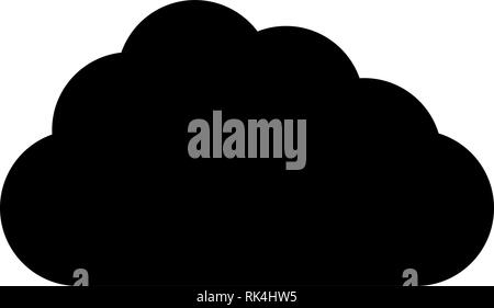 Cloud Symbol - Schwarz einfach, isoliert - Vector Illustration Stock Vektor