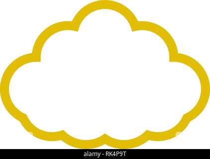 Cloud Symbol - golden einfache Umrisse, isoliert - Vector Illustration Stock Vektor