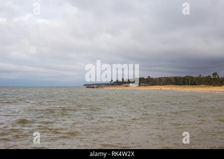 Mole aus riesigen konische Form Stein in Liepaja, Lettland Stockfoto