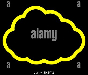 Cloud Symbol - Gelb einfache Umrisse, isoliert - Vector Illustration Stock Vektor